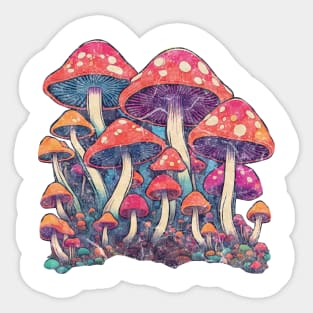 Vintage Mushrooms Sticker